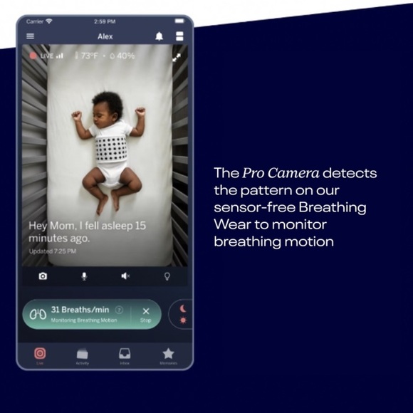 Nanit Breathing Band Pebble Gray 0-3 Mths or 3-24 Mths - Picture 7 of 9